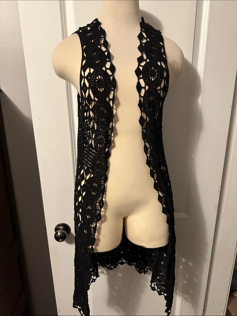 Black Crochet Open-Front Vest - Women Intimates & Sleepwear